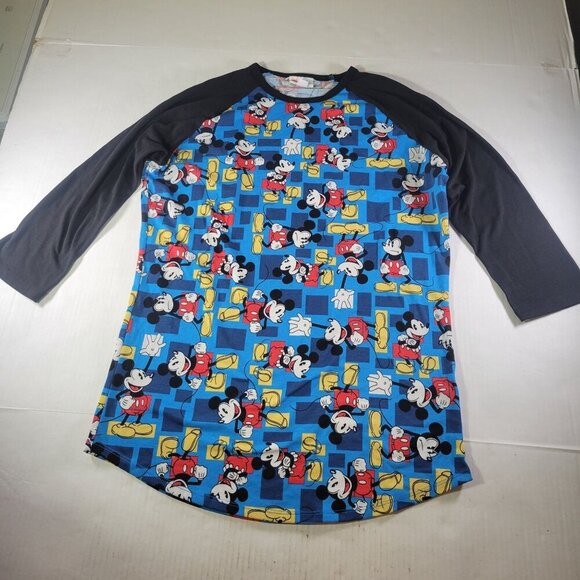Set of 2Disney Mickey & Minnie Mouse LuLaRoe Raglan Shirts Size Small - Picture 2 of 16